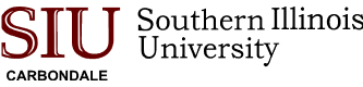 Logo of Southern Illinois University Carbondale, featuring the acronym 'SIU' in large, red block letters next to the full name and "Online Economics MBA Programs" in green letters.