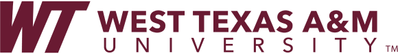 Logo of West Texas A&M University featuring stylized large "WT" initials in maroon with "Online Digital Marketing MBA Programs" written beneath in green.