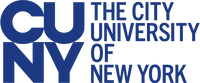 Logo of The City University of New York featuring stylized text “CUNY” in blue, followed by “THE CITY UNIVERSITY OF NEW YORK” in smaller letters.