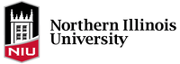 Logo of Northern Illinois University featuring a stylized castle turret in black and red with the text "Northern Illinois University" and the initials "NIU" underneath.
